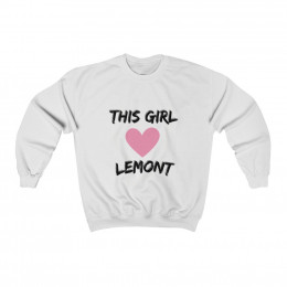 Girl Loves Lemont Unisex Heavy Blend™ Crewneck White Sweatshirt PFY2016