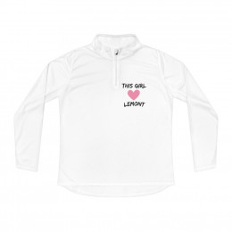 Lemont Girl Loves Women's Quarter-Zip Sweater Wht/Grey PFY6700